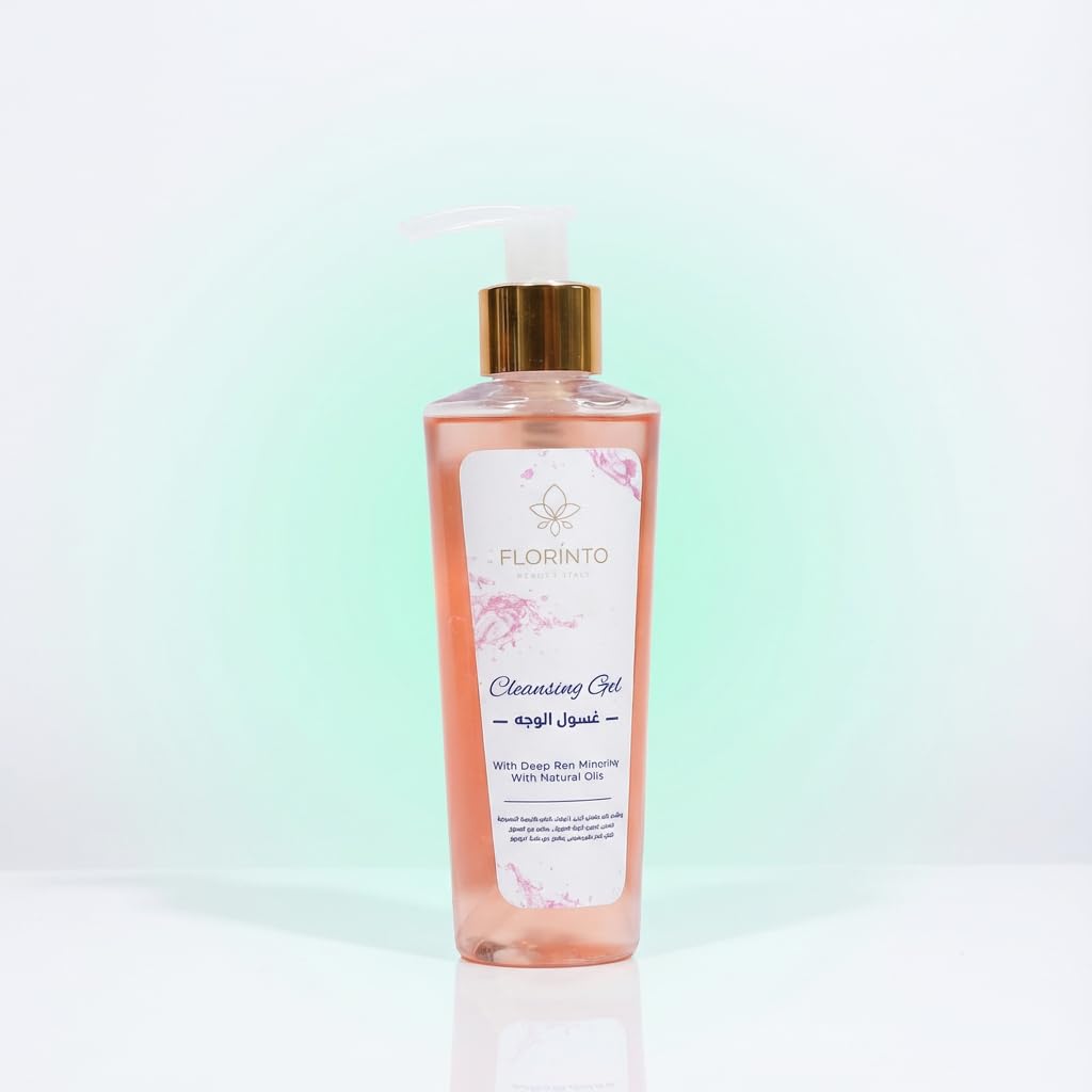 FLORÍNTO Cleansing Gel – Daily Facial Cleanser with Fruit Extracts, Vitamin B5, Honey & Dead Sea Minerals – Gently Removes Makeup & Impurities – Hydrating, Soothing & Purifying – 180 ml