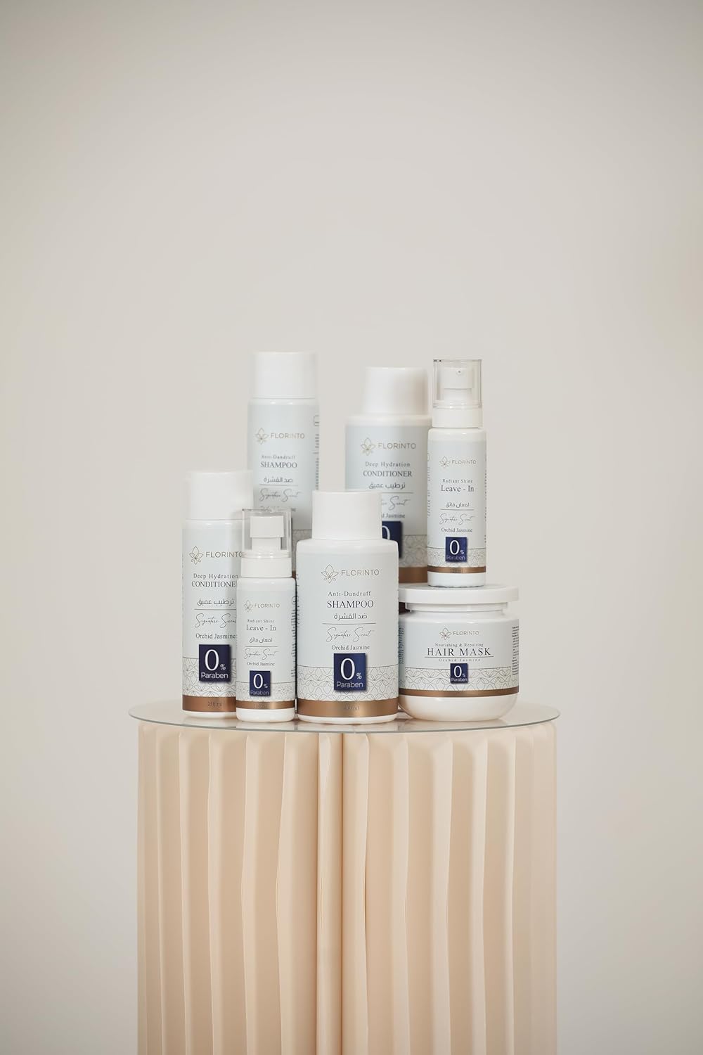 FLORÍNTO Leave-In Conditioner – Lightweight Cream with Jojoba, Almond, Coconut & Castor Oils – Hydrates, Detangles & Controls Frizz – Orchid & Jasmine Scent – No Rinse – 100 ml