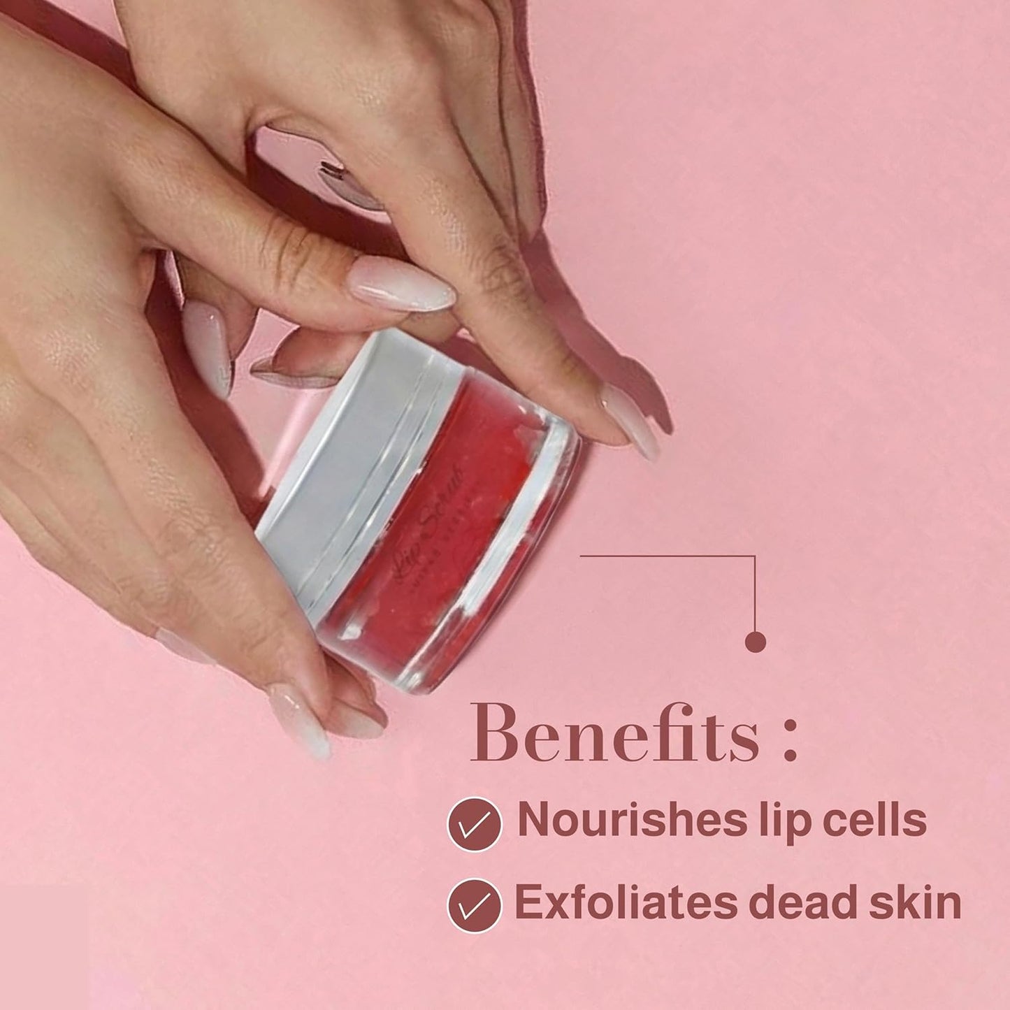 FLORÍNTO Lip Scrub – Exfoliating & Nourishing Sugar Lip Scrub with Shea Butter, Sweet Almond Oil, Coconut Oil & Vitamin E – Gently Removes Dry Skin for Soft, Smooth, Healthy Lips – 70 g