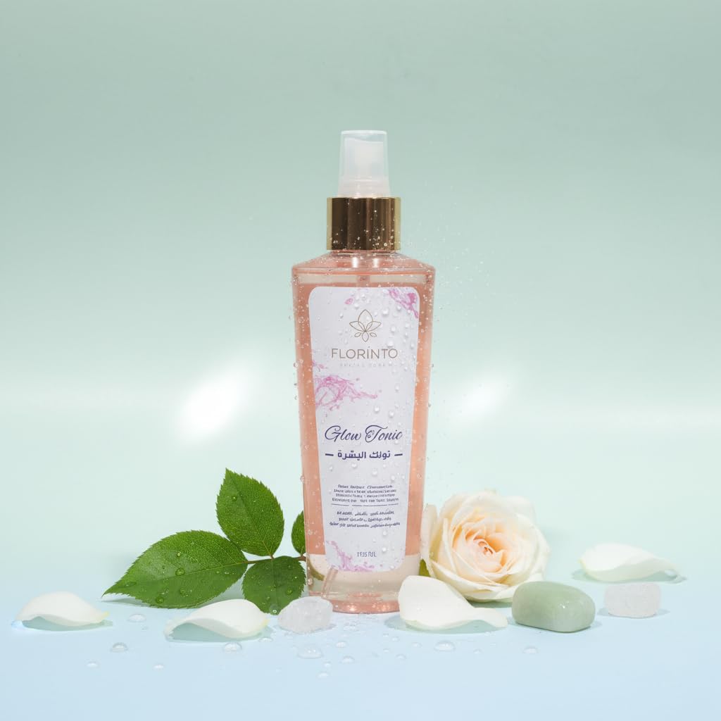 FLORÍNTO Facial Toner – Refreshing & Hydrating Toner with Dead Sea Minerals, Rose Water, Aloe Vera & Herbal Extracts – Balances Skin pH, Refines Pores & Soothes Sensitive Skin – 185 ml