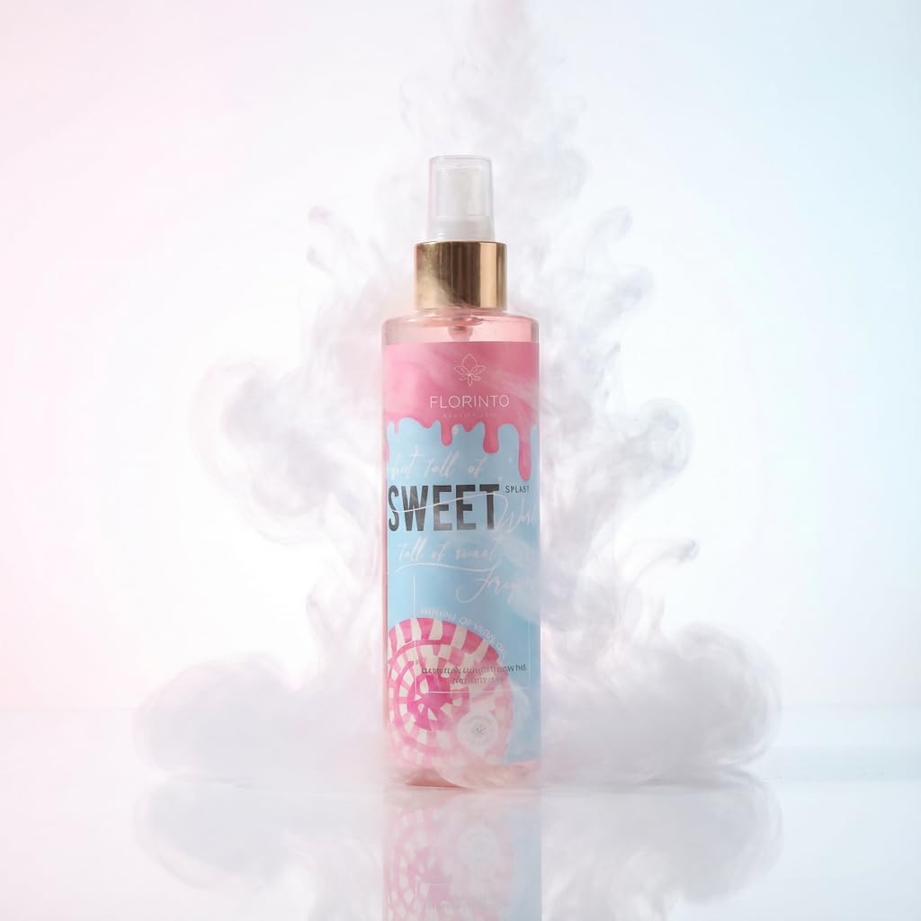 FLORÍNTO Body Mist – 24-Hour Freshness with Aloe Vera Gel – Hydrating, Aluminum-Free & Paraben-Free Spray for Sensitive Skin – Soothing, Non-Sticky & Gentle Formula – 200 ml (Sweet)