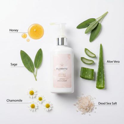 FLORÍNTO Intimate Hygiene Wash – pH Balanced Gentle Daily Cleanser with Honey, Sage, Chamomile & Dead Sea Minerals – Soothing, Refreshing & Non-Irritating Feminine Wash – 200 ml