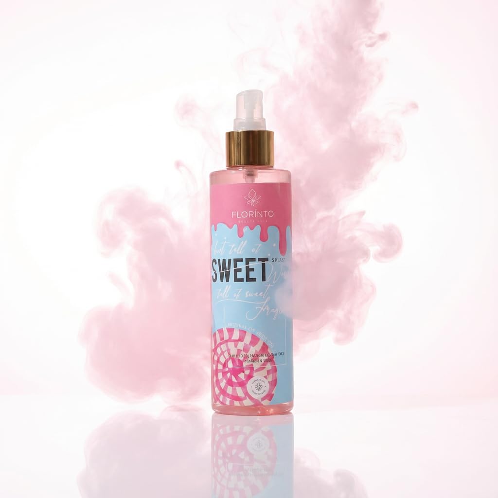 FLORÍNTO Body Mist – 24-Hour Freshness with Aloe Vera Gel – Hydrating, Aluminum-Free & Paraben-Free Spray for Sensitive Skin – Soothing, Non-Sticky & Gentle Formula – 200 ml (Sweet)