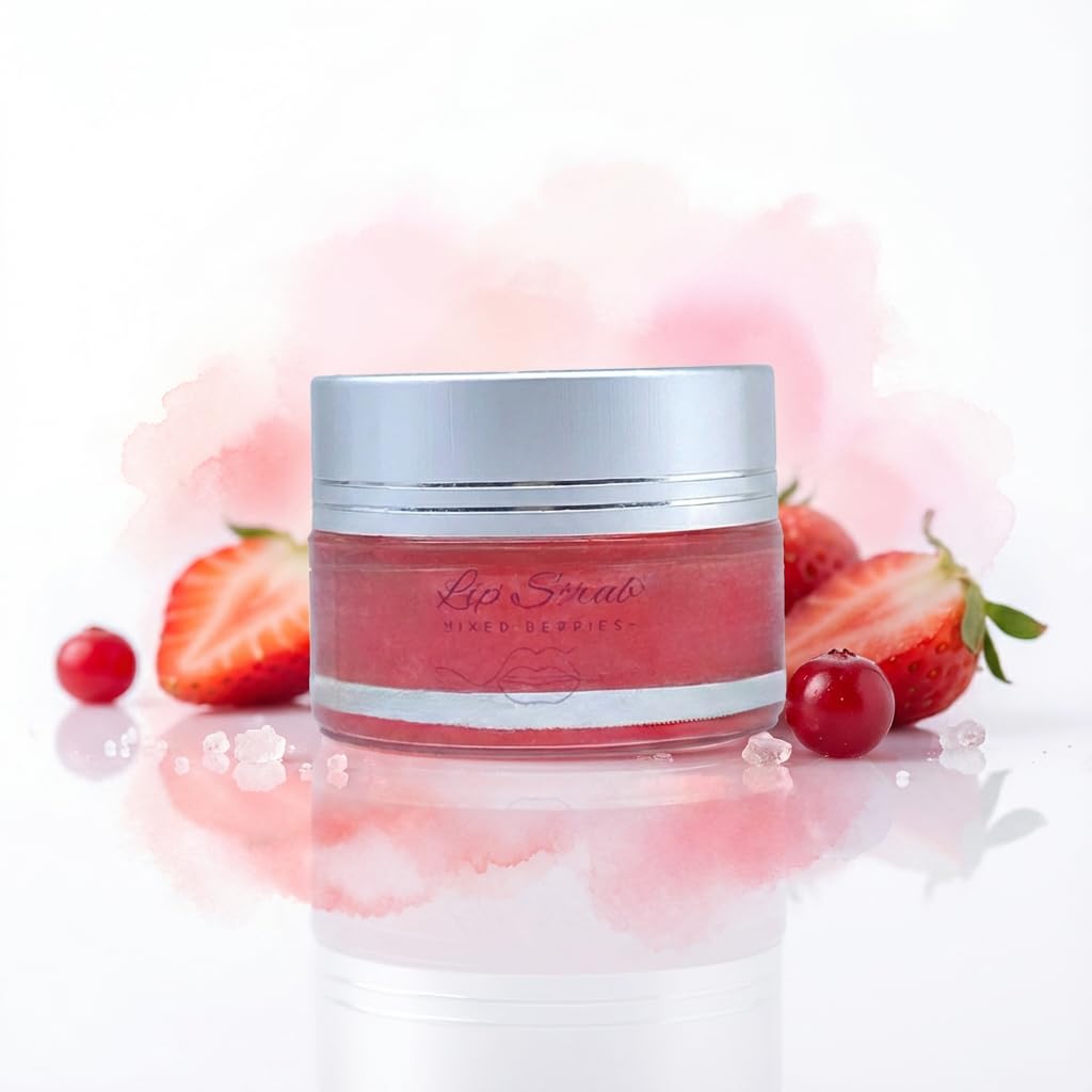 FLORÍNTO Lip Scrub – Exfoliating & Nourishing Sugar Lip Scrub with Shea Butter, Sweet Almond Oil, Coconut Oil & Vitamin E – Gently Removes Dry Skin for Soft, Smooth, Healthy Lips – 70 g