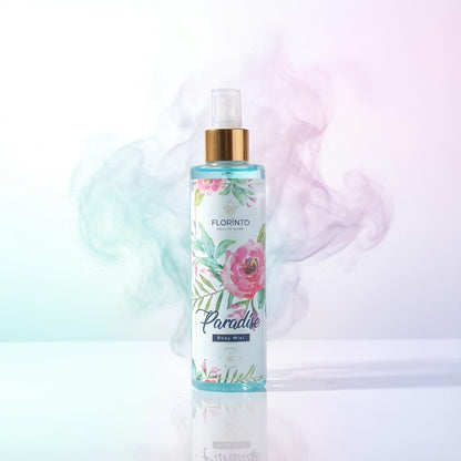 FLORÍNTO Body Mist – 24-Hour Freshness with Aloe Vera Gel – Hydrating, Aluminum-Free & Paraben-Free Spray for Sensitive Skin – Soothing, Non-Sticky & Gentle Formula – 200 ml (Paradise)