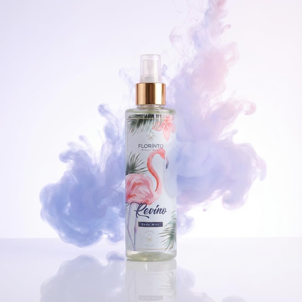 FLORÍNTO Body Mist – 24-Hour Freshness with Aloe Vera Gel – Hydrating, Aluminum-Free & Paraben-Free Spray for Sensitive Skin – Soothing, Non-Sticky & Gentle Formula – 200 ml (Riveno)