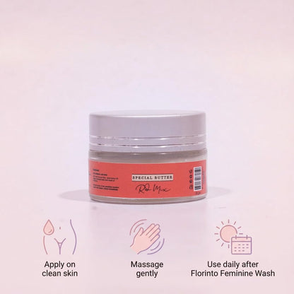 FLORÍNTO Special Butter – Brightening & Softening Cream for Underarm & Bikini Line – With Shea Butter, Vitamin E & Natural Oils – Gentle Hydration for Sensitive Skin – 40g (Lavender & Cucumber)