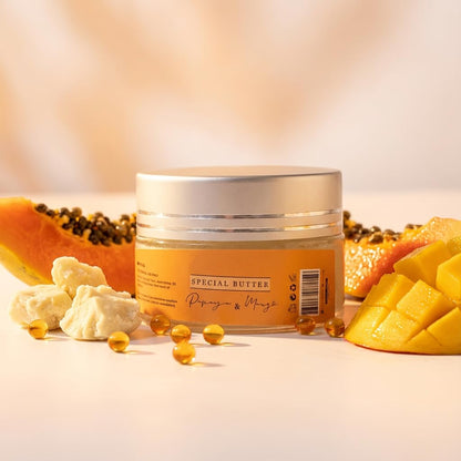 FLORÍNTO Special Butter – Brightening & Softening Cream for Underarm & Bikini Line – With Shea Butter, Vitamin E & Natural Oils – Gentle Hydration for Sensitive Skin – 40g (Papaya & Mango)