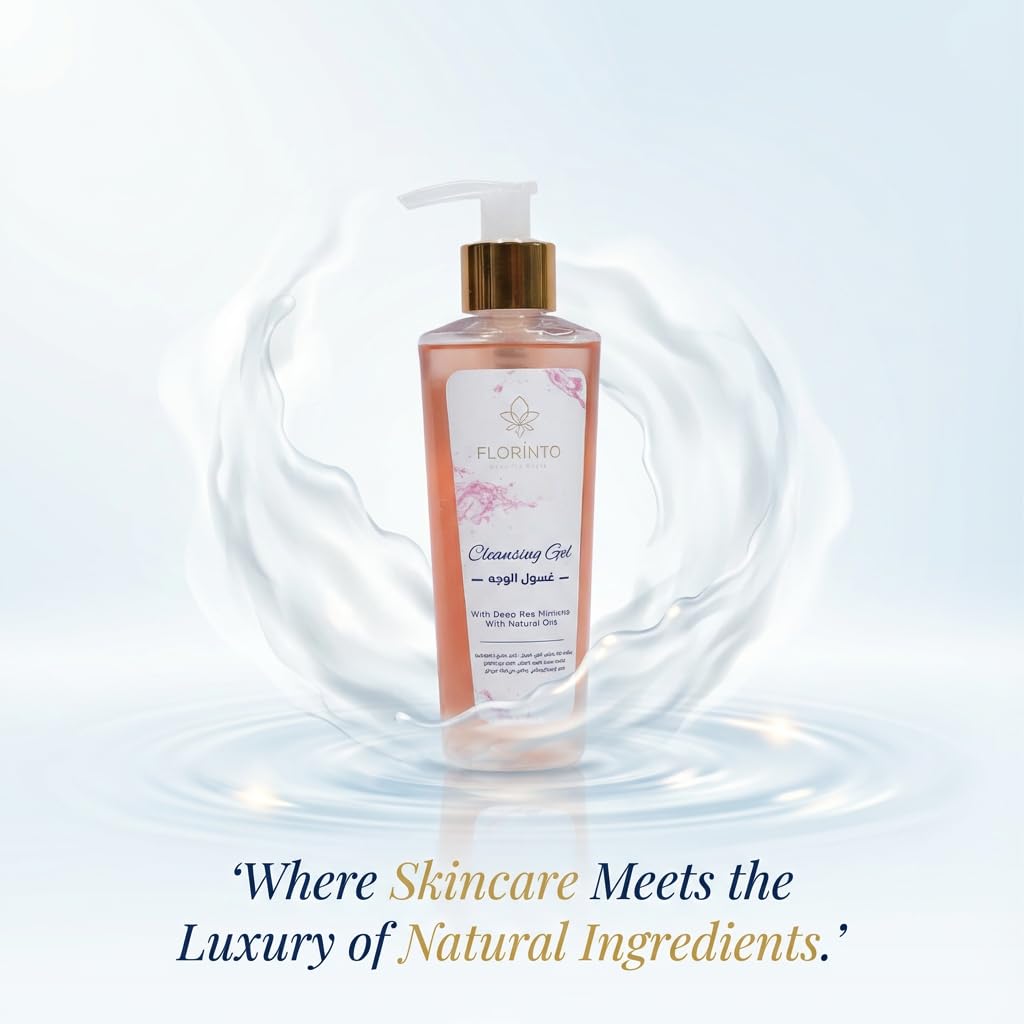 FLORÍNTO Cleansing Gel – Daily Facial Cleanser with Fruit Extracts, Vitamin B5, Honey & Dead Sea Minerals – Gently Removes Makeup & Impurities – Hydrating, Soothing & Purifying – 180 ml