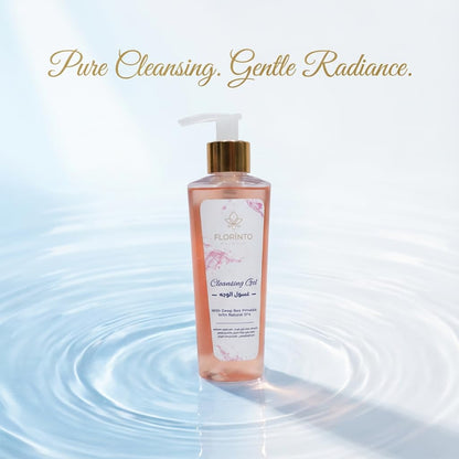 FLORÍNTO Cleansing Gel – Daily Facial Cleanser with Fruit Extracts, Vitamin B5, Honey & Dead Sea Minerals – Gently Removes Makeup & Impurities – Hydrating, Soothing & Purifying – 180 ml