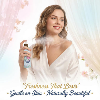 FLORÍNTO Body Mist – 24-Hour Freshness with Aloe Vera Gel – Hydrating, Aluminum-Free & Paraben-Free Spray for Sensitive Skin – Soothing, Non-Sticky & Gentle Formula – 200 ml (Riveno)