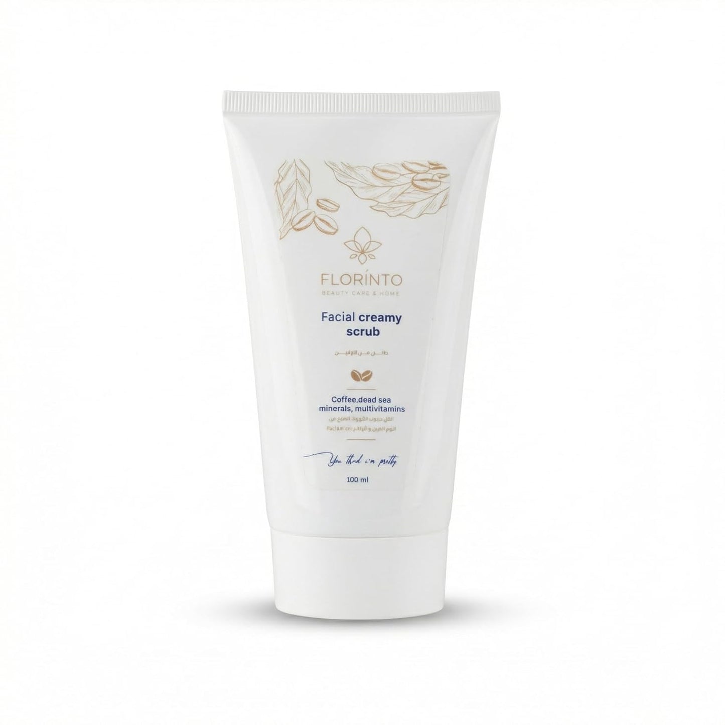 FLORÍNTO Coffee Facial Scrub – Gentle Exfoliating Face Scrub with Dead Sea Minerals, Apricot Kernel & Sweet Almond Oil – Removes Blackheads, Cleanses Pores & Revitalizes Skin – 120 g