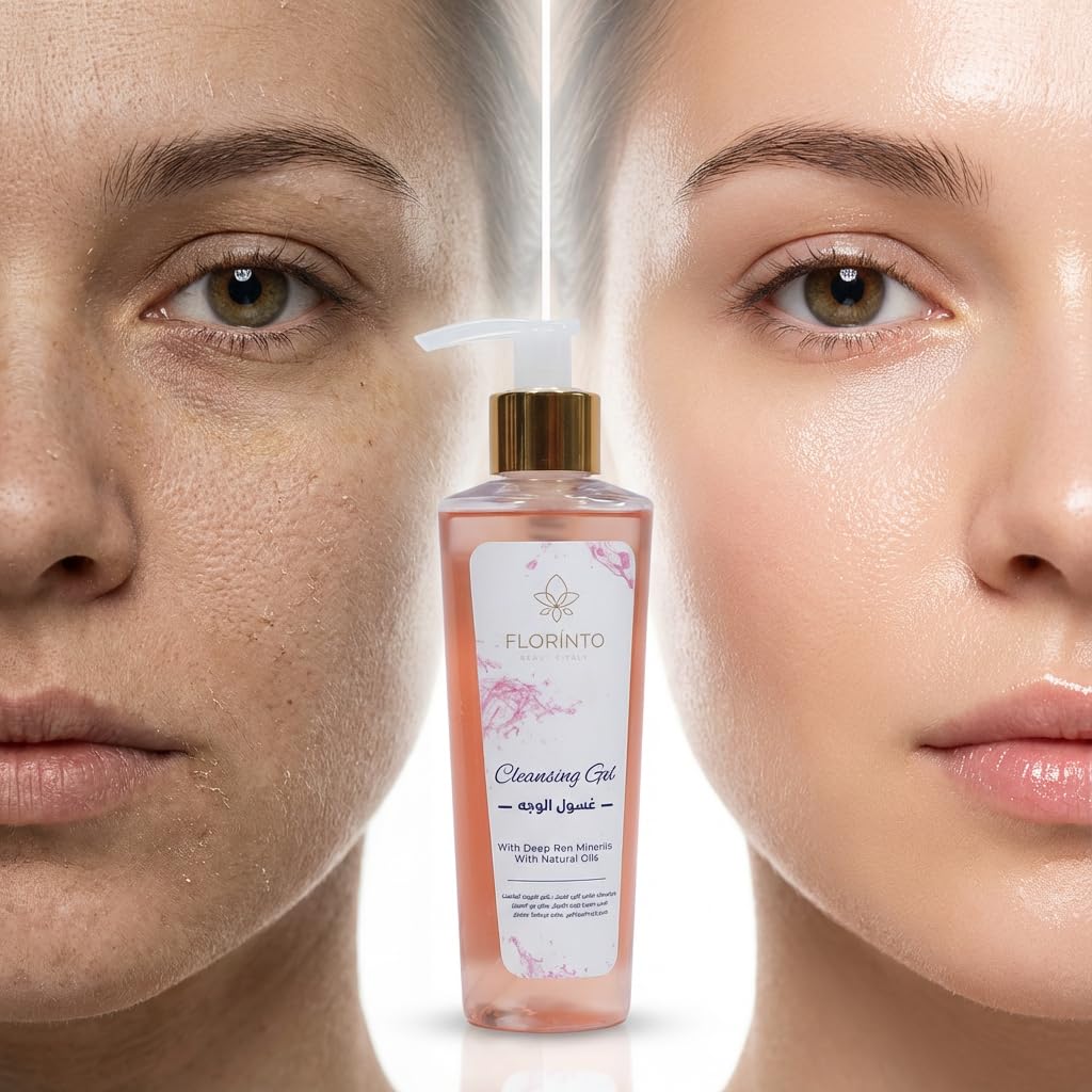 FLORÍNTO Cleansing Gel – Daily Facial Cleanser with Fruit Extracts, Vitamin B5, Honey & Dead Sea Minerals – Gently Removes Makeup & Impurities – Hydrating, Soothing & Purifying – 180 ml