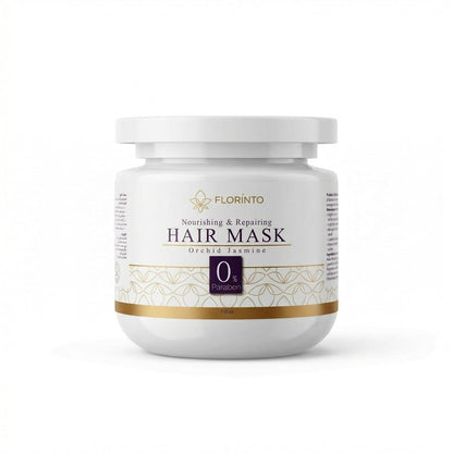 FLORÍNTO Deep Nourishing Hair Mask – Shea Butter & Natural Oils Treatment with Jojoba, Almond, Coconut & Castor – Repairs Dry, Damaged Hair, Reduces Frizz & Adds Shine – Orchid & Jasmine – 350 ml