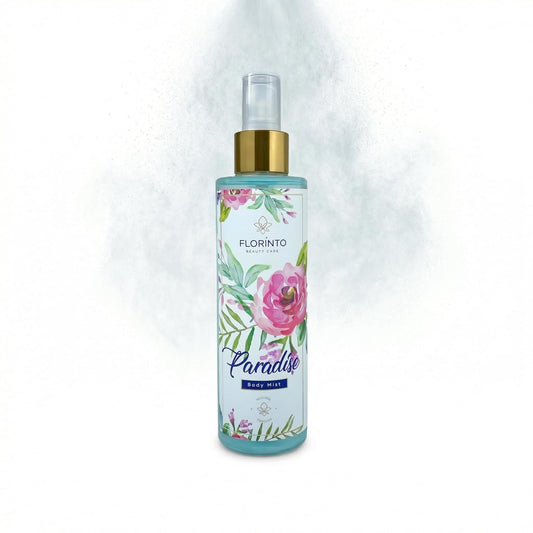 FLORÍNTO Body Mist – 24-Hour Freshness with Aloe Vera Gel – Hydrating, Aluminum-Free & Paraben-Free Spray for Sensitive Skin – Soothing, Non-Sticky & Gentle Formula – 200 ml (Paradise)