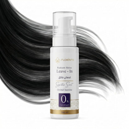 FLORÍNTO Leave-In Conditioner – Lightweight Cream with Jojoba, Almond, Coconut & Castor Oils – Hydrates, Detangles & Controls Frizz – Orchid & Jasmine Scent – No Rinse – 100 ml