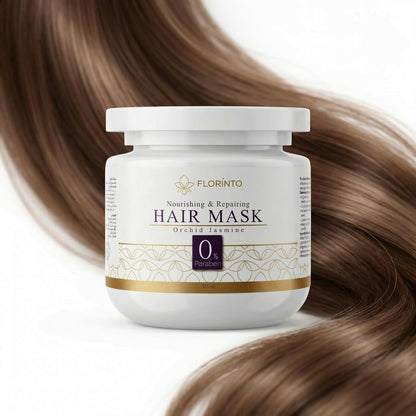 FLORÍNTO Deep Nourishing Hair Mask – Shea Butter & Natural Oils Treatment with Jojoba, Almond, Coconut & Castor – Repairs Dry, Damaged Hair, Reduces Frizz & Adds Shine – Orchid & Jasmine – 350 ml