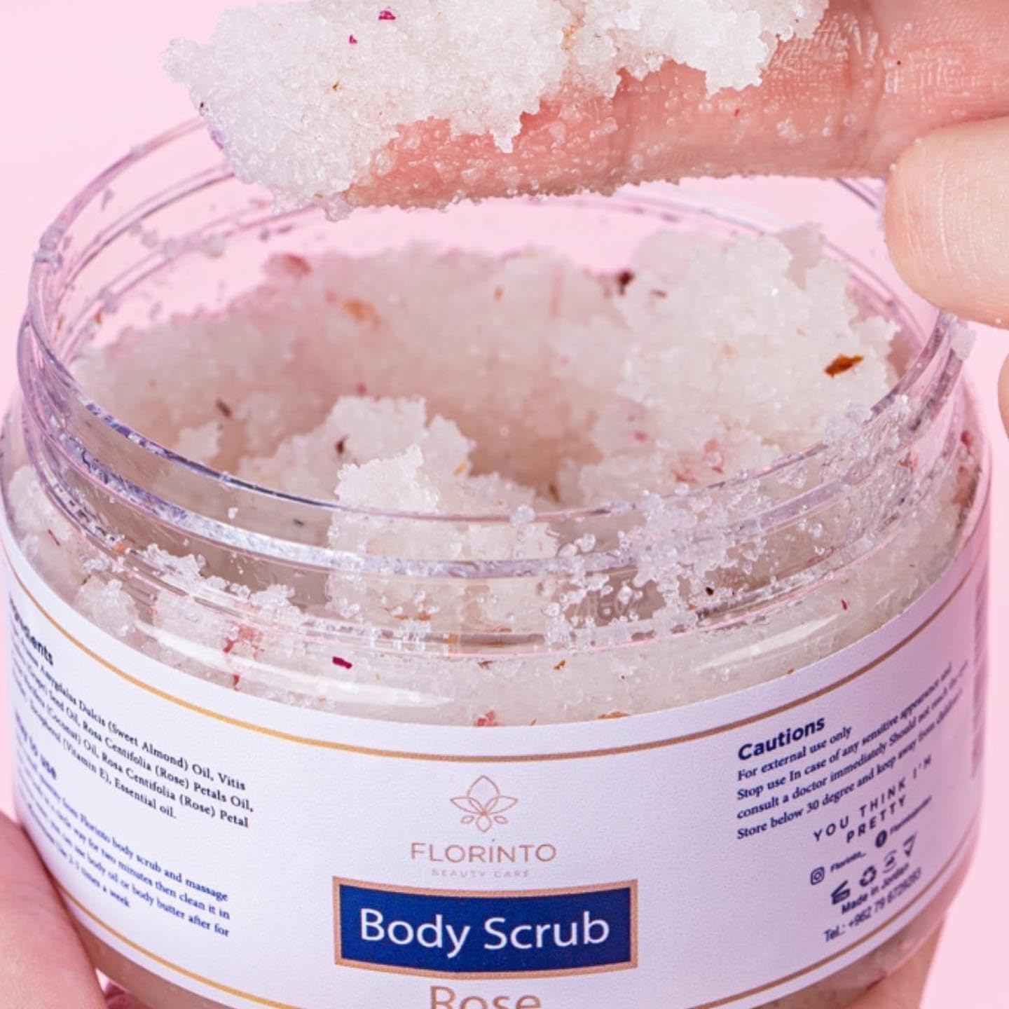 FLORÍNTO Body Scrub – Exfoliating & Moisturizing Sugar Scrub with Shea Butter, Natural Oils & Vitamin E – Soft, Smooth & Glowing Skin – 350 g (Papaya & Mango)