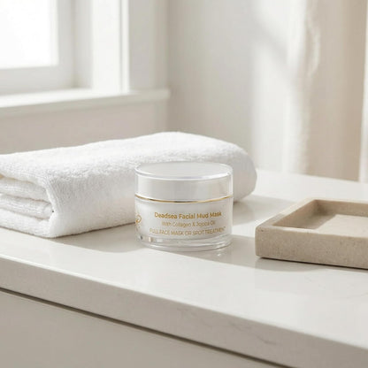 FLORÍNTO Dead Sea Mud Mask – Deep Pore Cleansing Face Mask with Almond Oil, Aloe Vera & Vitamin E – Detoxifying, Purifying & Mineral-Rich Skin Treatment – 70g