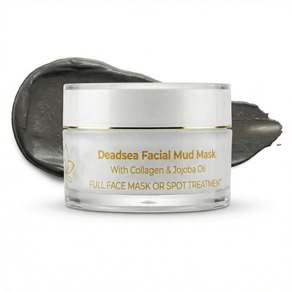 FLORÍNTO Dead Sea Mud Mask – Deep Pore Cleansing Face Mask with Almond Oil, Aloe Vera & Vitamin E – Detoxifying, Purifying & Mineral-Rich Skin Treatment – 70g