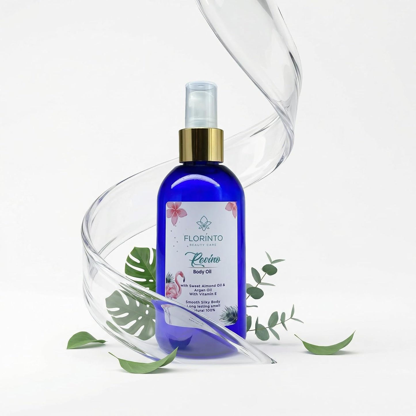 FLORÍNTO Body Oil – Hydrating & Nourishing Formula with Natural Oils & Vitamin E – Deep Moisture for Smooth & Glowing Skin – Fast Absorbing & Non-Greasy Formula – 200 ml (Riveno)