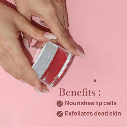 FLORÍNTO Lip Scrub – Exfoliating & Nourishing Sugar Lip Scrub with Shea Butter, Sweet Almond Oil, Coconut Oil & Vitamin E – Gently Removes Dry Skin for Soft, Smooth, Healthy Lips – 70 g