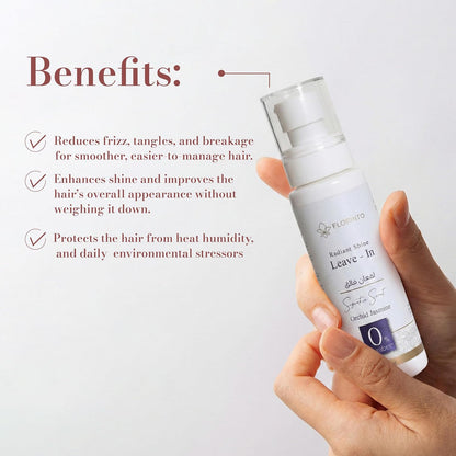 FLORÍNTO Leave-In Conditioner – Lightweight Cream with Jojoba, Almond, Coconut & Castor Oils – Hydrates, Detangles & Controls Frizz – Orchid & Jasmine Scent – No Rinse – 100 ml