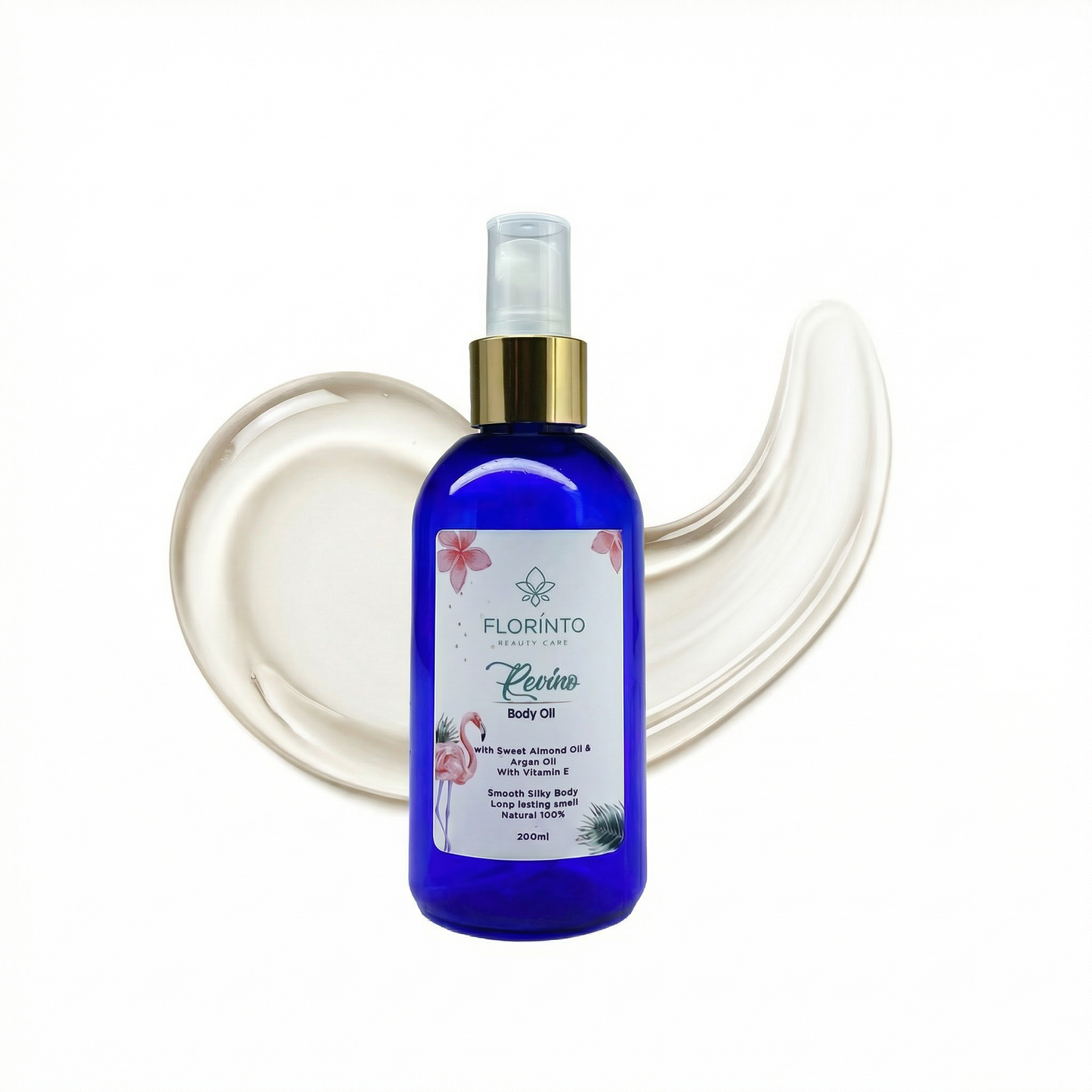 FLORÍNTO Body Oil – Hydrating & Nourishing Formula with Natural Oils & Vitamin E – Deep Moisture for Smooth & Glowing Skin – Fast Absorbing & Non-Greasy Formula – 200 ml (Riveno)