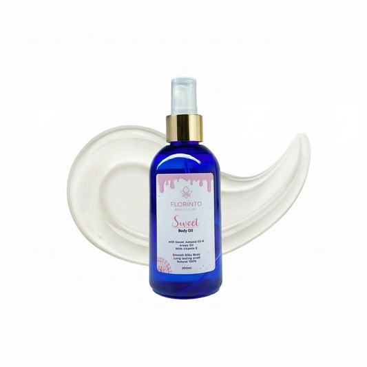 FLORÍNTO Body Oil – Hydrating & Nourishing Formula with Natural Oils & Vitamin E – Deep Moisture for Smooth & Glowing Skin – Fast Absorbing & Non-Greasy Formula – 200 ml (Sweet)